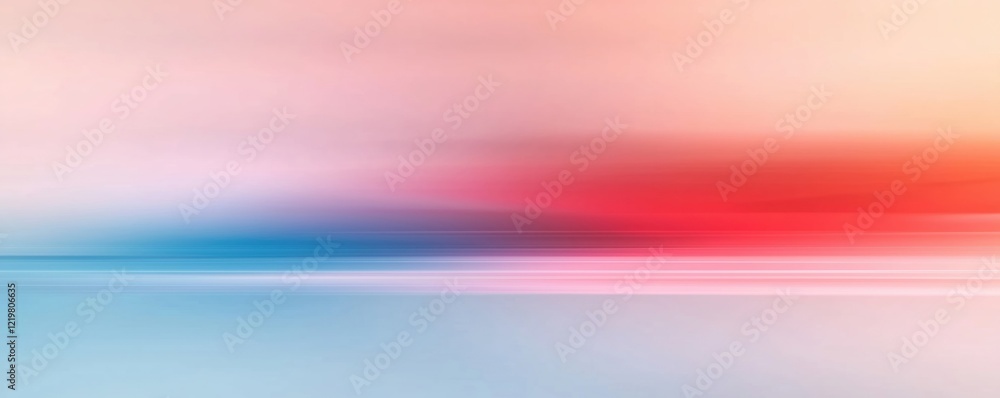 Poster abstract background with soft red, blue gradient transitions. blurry effect creates dreamy hazy atmo