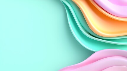 Abstract Pastel Wave Background Fluid Shapes and Soft Colors