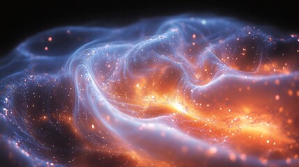 Surreal representation of glowing atomic interactions