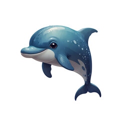 Naklejka premium Cute Cartoon Dolphin Illustration