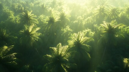 Sunlight Filtering Through a Tropical Rainforest Canopy