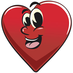 Cute heart vektor illustration mascot character, work of hand drawn