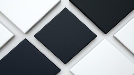 Abstract Black and White Geometric Square Pattern Background
