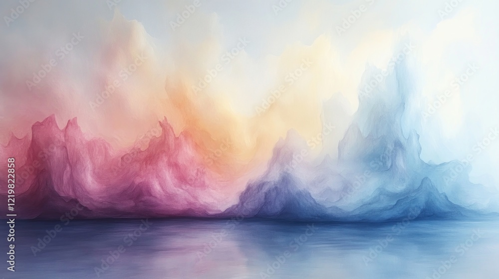 Aufkleber blue sky gradient background with soft waves and abstract cloud pattern