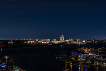 city skyline at night