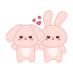 Cute bunny couple
