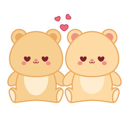Cute bear couple