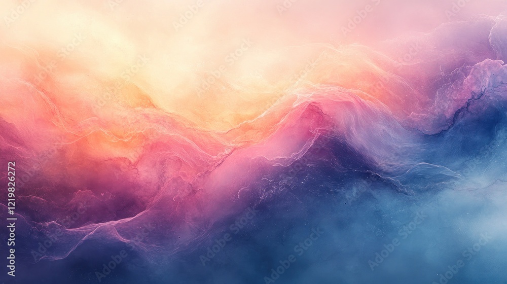 Aufkleber light blue pastel ocean waves abstract background with soft cloudy texture and gentle fluid flow