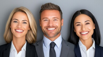 Bright Professional Smiles, Corporate Team Portrait, Dynamic Business Team with Confidence, Modern Workplace Harmony, Professional Headshots of Smiling Business Leaders.