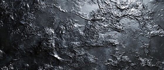 Obraz premium A detailed view of a shiny liquid metal surface in silver-gray, featuring highlights and shimmering effects, creating a metallic texture backdrop.