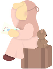 Little Girl Reading a Map