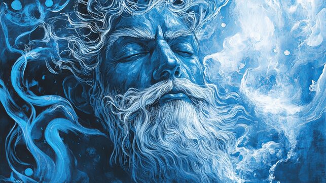 41_illustration style, close up Aeolus depicted controlling swirling winds with glowing streams of air, vibrant blues and whites representing freedom and energy.jpeg