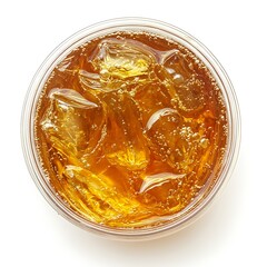 Refreshing Bubbly Iced Tea in Plastic Cup for Summer Beverage Concept