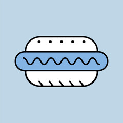 Hot dog vector icon. Fast food sign