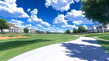 Naklejka premium Calm outdoor golf view