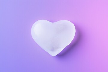 Icy heart shape on vibrant purple, pink background. Valentines day concept. Visual vibrant colors, unique artistic presentation. Abstract, romantic. Perfect for Valentine Day cards posters.