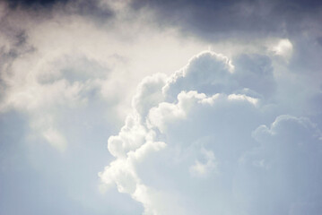 close up of moody clouds turn grey before rain