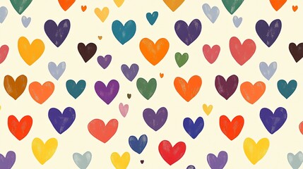 vibrant colorful hearts valentine pattern 