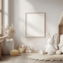 Children's Bedroom Poster Frame Mockup in Scandinavian Style
