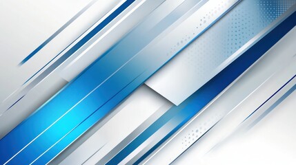 Obraz premium Abstract Blue and White Geometric Design: Diagonal Lines and Shapes
