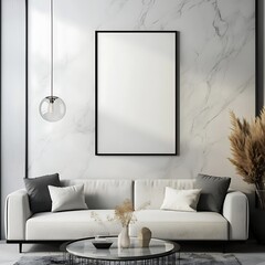 Professional Vertical ISO A0 Frame Mockup Reflective Design