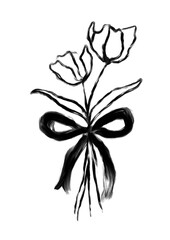 red rose flower illustration fit for stickers decoration for valentine dinner lunch invitation or just gothic theme 