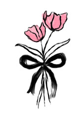 Obraz premium red rose flower illustration fit for stickers decoration for valentine dinner lunch invitation or just gothic theme 