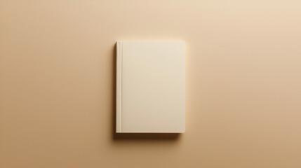 Cream-colored book on a beige background. Minimalist, clean aesthetic. Perfect for design projects or book covers.