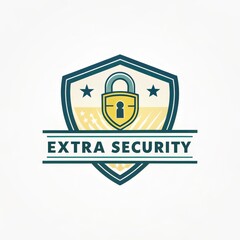 Fototapeta premium Shield Logo Extra Security Badge with Padlock Graphic, Security, Protection Security, Branding