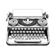 Vintage Typewriter Ready For Writing A Story