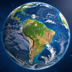Fototapeta premium South America from Space Spherical Composition, Earth Image, Global View, Planet Earth Earth, South America