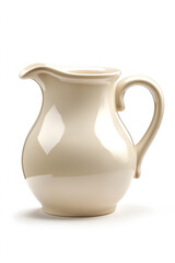 Cream-colored ceramic creamer or milk jug, perfect for adding a touch of elegance to your table setting.