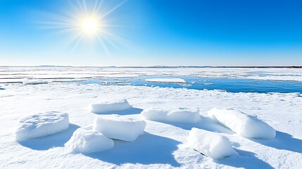 Obraz premium Arctic ice landscape aerial