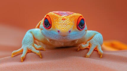 Orange lizard close-up.