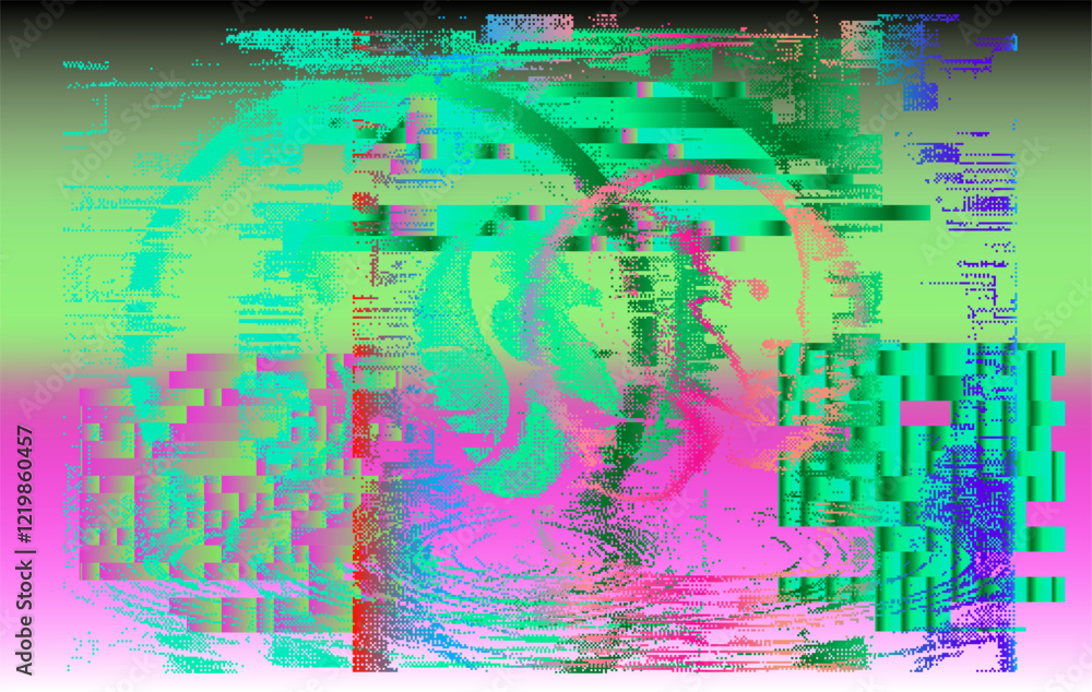 Aufkleber abstract background with glitch art artifacts. vector texture for futuristic poster or presentation 