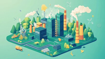 Fototapeta premium Carbon trading mechanisms to support carbon neutrality and emissions reduction.