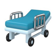 3d illustration of hospital bed