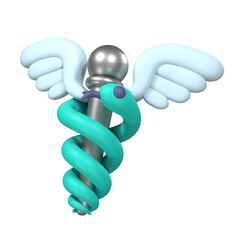 3d illustration of  caduceus sign