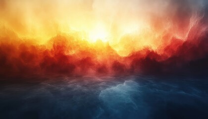 Fototapeta premium Abstract Gradient Composition with Warm Cool Colors Light Texture Vintage Film Effect