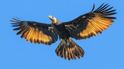 Obraz premium Majestic Flight of the Palm-nut Vulture: A Stunning Display of Aerial Grace