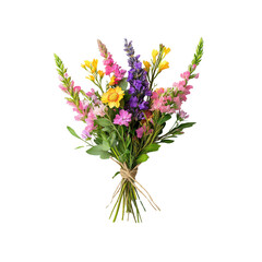 Obraz premium Vibrant Wildflower Bouquet Tied with Twine