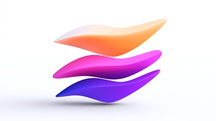 Obraz premium Abstract Colorful 3D Wave Shapes Design