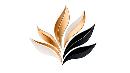 Elegant Abstract Metallic Leaves Design