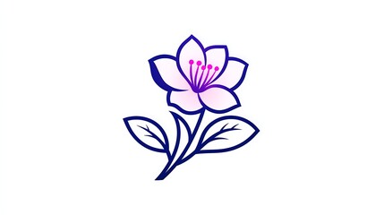Delicate Pink and Purple Flower Illustration