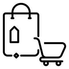 Shopping icon, line icon style