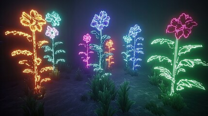 A vast desert world with massive sand creatures who leave trails of glowing particles as they move across the dunes