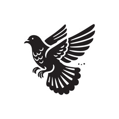 Black Color Pigeon silhouette design Vector Illustration, Solid White Background (1).eps