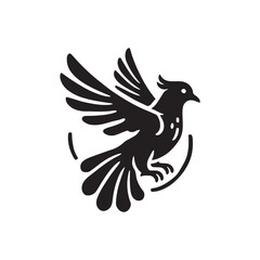 Obraz premium Black Color Pigeon silhouette design Vector Illustration, Solid White Background (7).eps