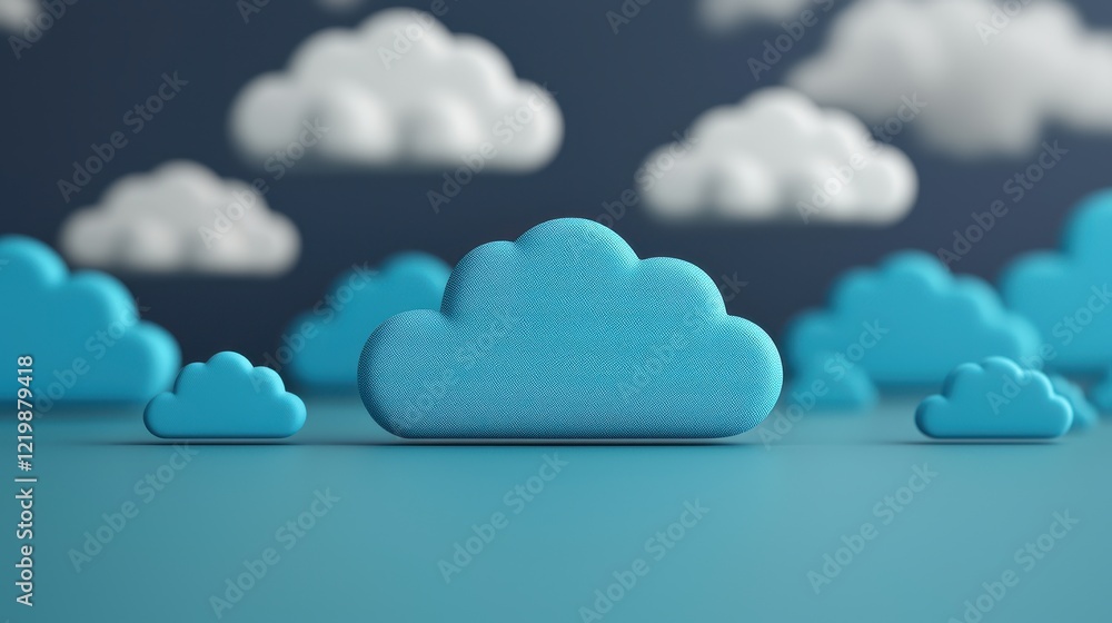Aufkleber blue clouds floating above a calm background with soft shadows