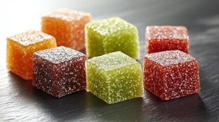 Vibrant Cubes of Delight: A Colorful Collection of Gourmet Jellies